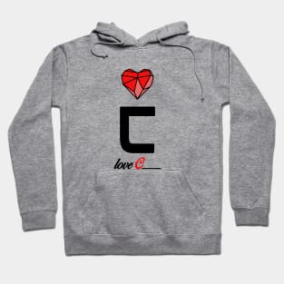 Initial love letter C for valentine Hoodie